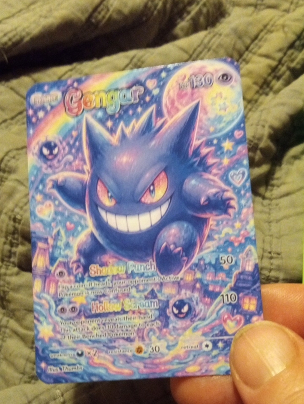 Gengar Collectible Game Card - Purple Artwork